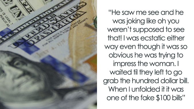 Server Gets Witty Revenge On A Customer Who Tried To Impress His Date By Tipping A Fake $100 Bill
