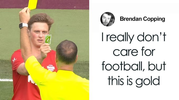 Player Gets Out UNO Reverse Card After Getting Yellow Card From The Referee