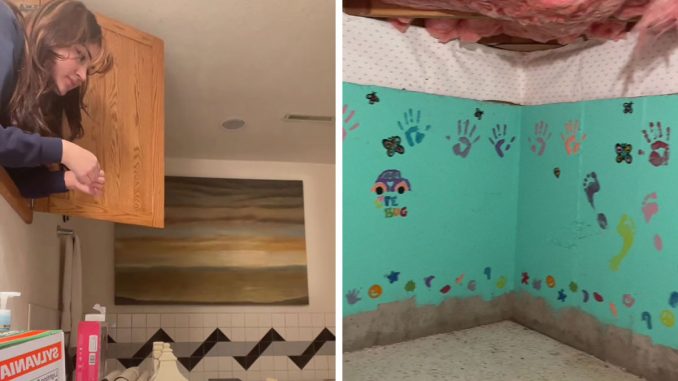Woman Finds “Creepy” Secret Room In Her House With Kids’ Handprints And “Love Shack” Label