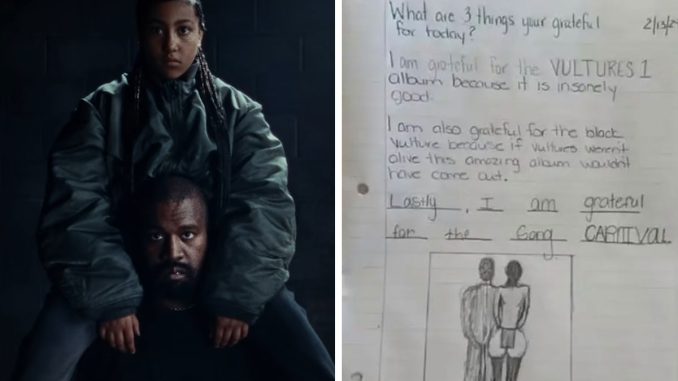 10-Year-Old North West Draws Her Dad’s Raunchy Album Cover Of Her Barely Clothed Stepmom