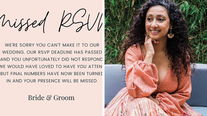 Woman Goes Viral For Her “Missed RSVP” Cards For Wedding Guests Who Failed To Respond By Deadline