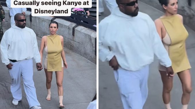 People Stunned By One More Bizarre Bianca Censori Look As She Walks Barefoot Around Disneyland