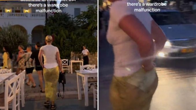 “Looks Like A Diaper”: Woman Goes Viral For Disastrous Wardrobe Malfunction In Greece