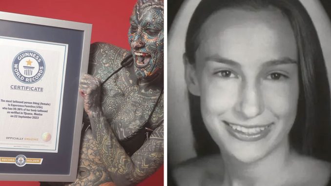 Inked Army Vet With Forked Tongue Becomes World Record Holder With 99.9% Of Body Tattooed
