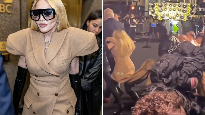 “Take Them Silly Glasses Off”: Madonna Stumbles While Arriving Late To New York Fashion Week Show
