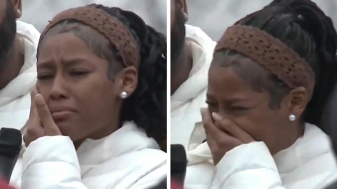 “So Fake”: Track Star Cries At Support Rally After Being Charged Over Baton Assault