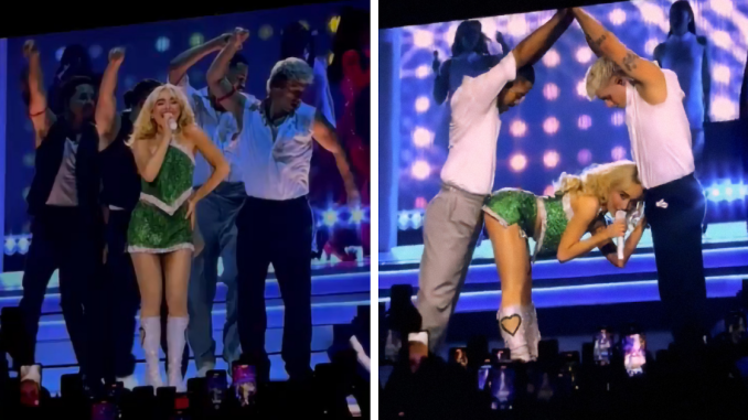Sabrina Carpenter Simulates X-Rated Act With Two Men Amid Complaints Over “Inappropriate” Shows