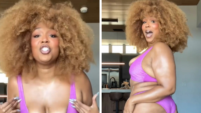 Lizzo Strips Down To Show Off Body After Hitting Weight Loss Goal