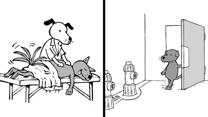 18 Wordless One-Panel Comics Featuring Dogs By Karlo Ferdon