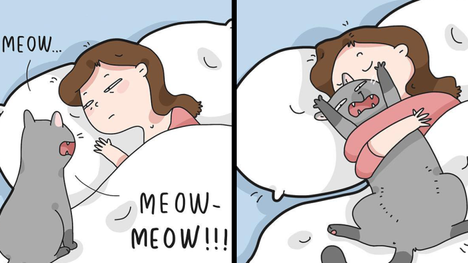 Artist Illustrates What It’s Like To Live With A Cat (29 Pics)
