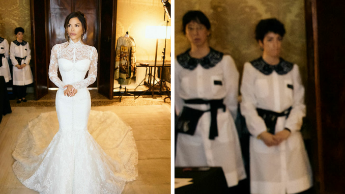 “She Has A Set Of Elves”: Uncomfortable Staffers Photobomb Lauren Sánchez’s Bridal Pics And Go Viral