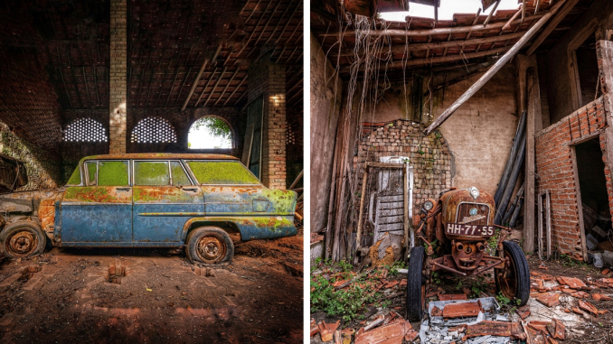 During Our Exploration Of Abandoned Factory, We Were Surprised By Unexpected Finds Of Classic Cars (17 Pics)