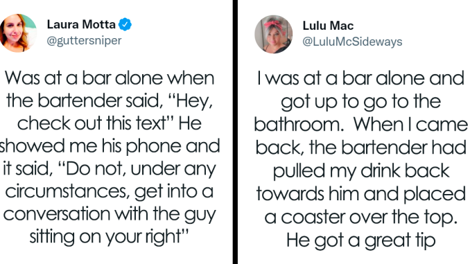 “Men, DO THIS”: Bartender Warns Woman About A Suspicious Guy, Inspires Others To Share Similar Stories (32 Stories)