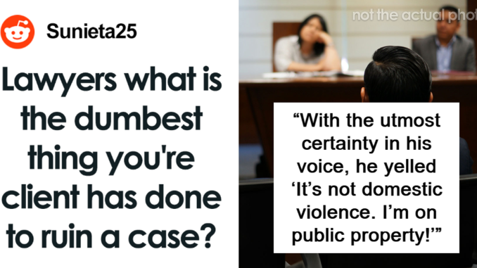 15 Times Lawyers Lost A Case Because Of Their Clients Saying Or Doing The Dumbest Things