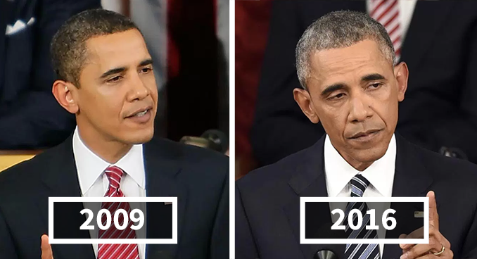 Side Effects Of Presidency Shown In Before And After Pictures Of 10 U.S. Presidents