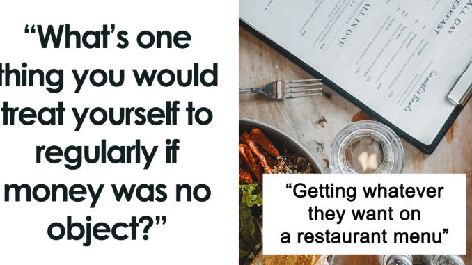 “What’s One Thing You Would Treat Yourself To Regularly If Money Was No Object?” (25 Answers)