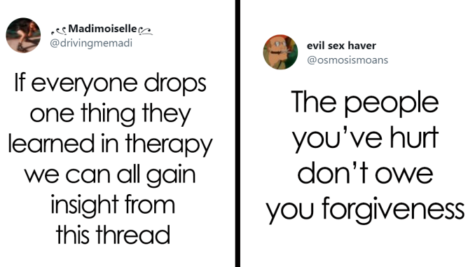 People Are Sharing The Best Things They Learned In Therapy So That Everyone Can Learn Them For Free (26 Tweets)